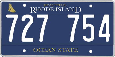 RI license plate 727754