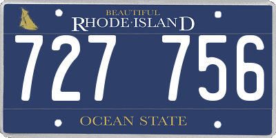 RI license plate 727756