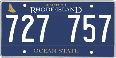 RI license plate 727757