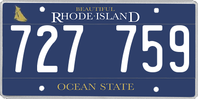 RI license plate 727759