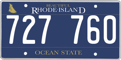 RI license plate 727760