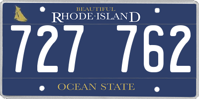 RI license plate 727762