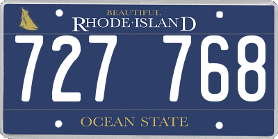 RI license plate 727768