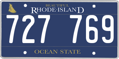 RI license plate 727769