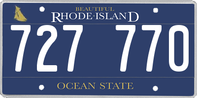 RI license plate 727770