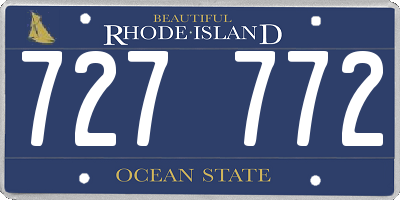 RI license plate 727772