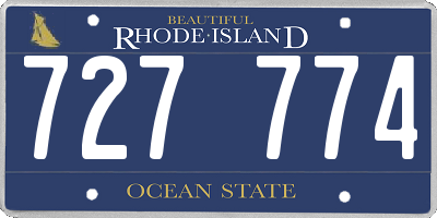 RI license plate 727774