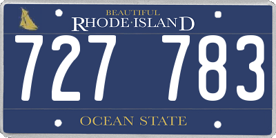 RI license plate 727783