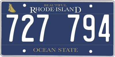 RI license plate 727794