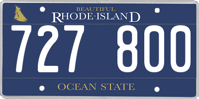 RI license plate 727800