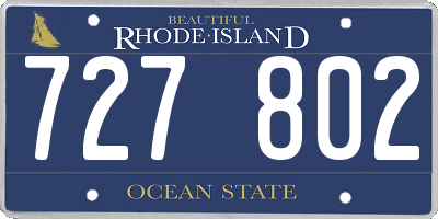 RI license plate 727802