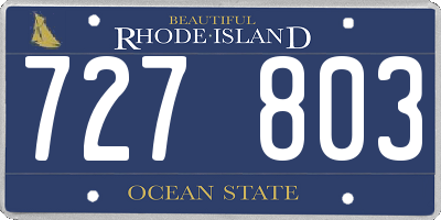 RI license plate 727803