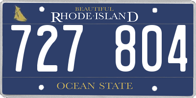 RI license plate 727804