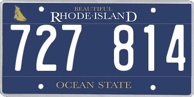 RI license plate 727814