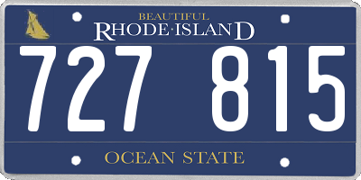 RI license plate 727815