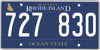 RI license plate 727830