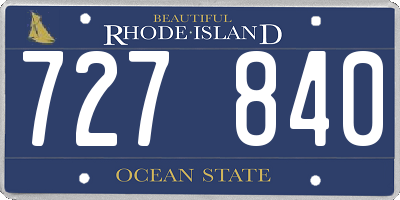 RI license plate 727840