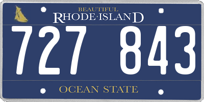 RI license plate 727843