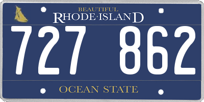 RI license plate 727862
