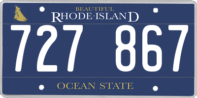 RI license plate 727867
