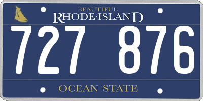 RI license plate 727876
