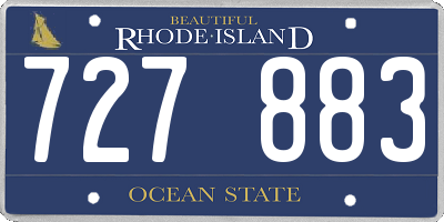 RI license plate 727883