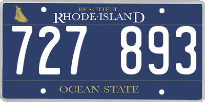 RI license plate 727893