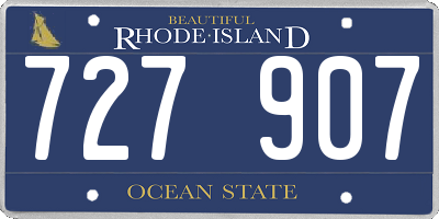 RI license plate 727907