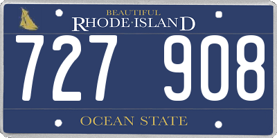RI license plate 727908