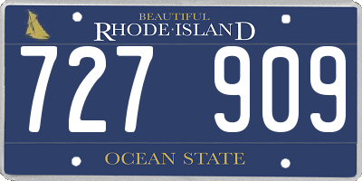 RI license plate 727909