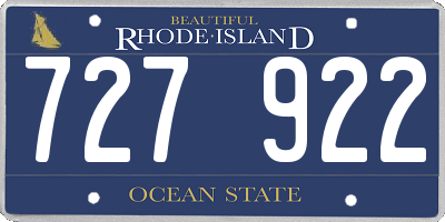 RI license plate 727922