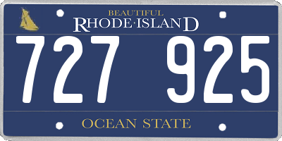 RI license plate 727925