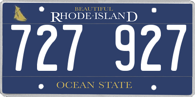 RI license plate 727927