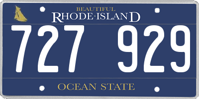 RI license plate 727929