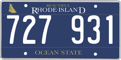 RI license plate 727931