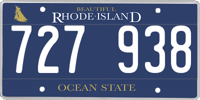RI license plate 727938