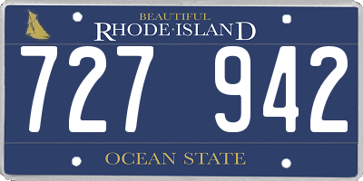 RI license plate 727942