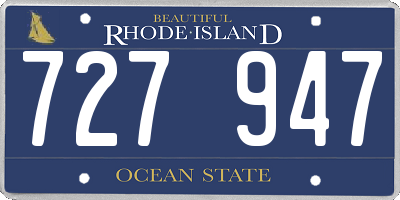RI license plate 727947