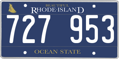 RI license plate 727953