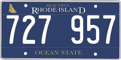 RI license plate 727957