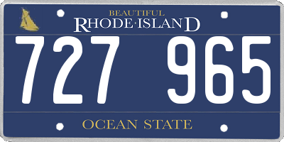 RI license plate 727965