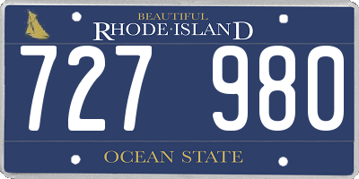 RI license plate 727980