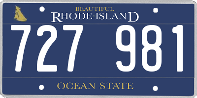 RI license plate 727981