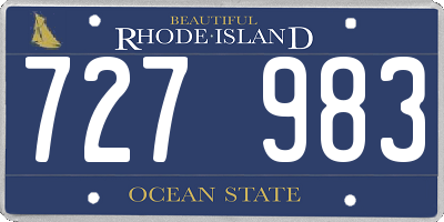RI license plate 727983