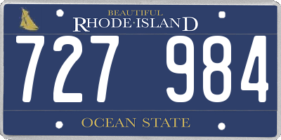 RI license plate 727984