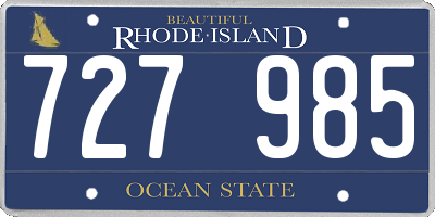 RI license plate 727985