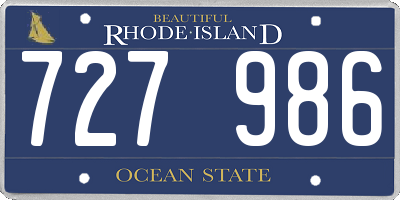 RI license plate 727986