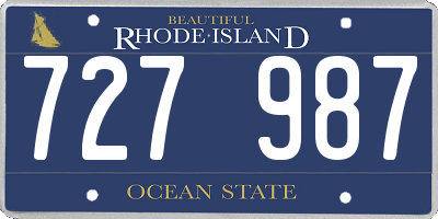 RI license plate 727987