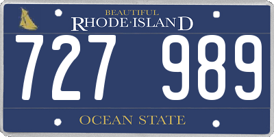 RI license plate 727989