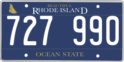 RI license plate 727990